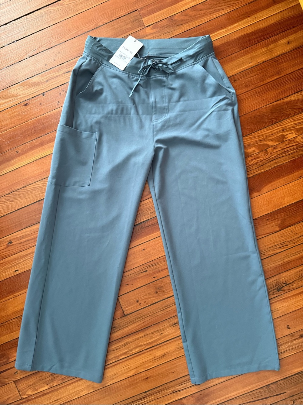 Mandala  Blue Wide-Leg R Drawstring Pants